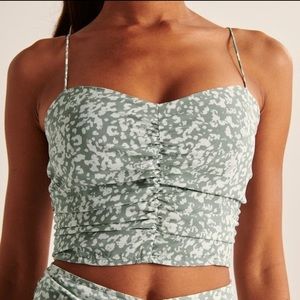 NWOT Abercrombie & Fitch Faux Silk Ruched Cami